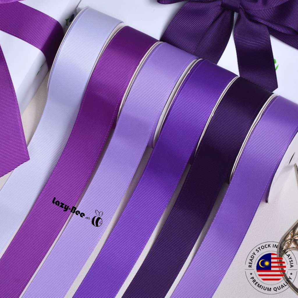 LAZY BEE 100 yards Purple Lilac Mist Grosgrain Ribbon Ribbons Reben ...