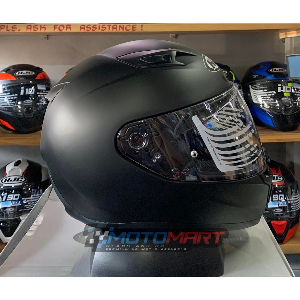 HJC HELMET I10 SEMIFLAT BLACK (SINGLE VISOR MOTORCYCLE HELMET) Shopee