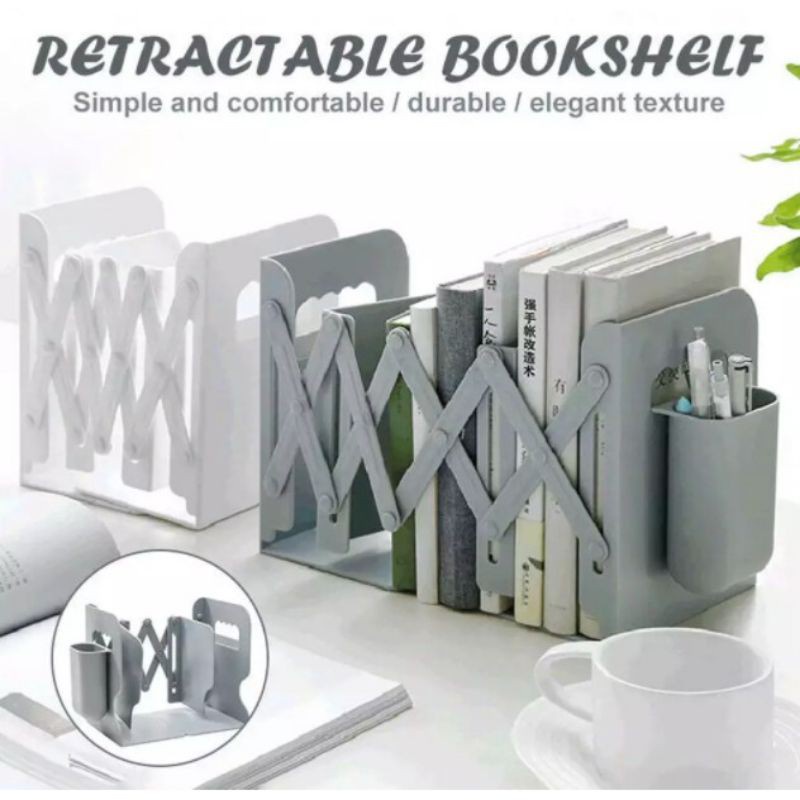 Retractable Bookend Books Stand Multifunction Book Bookshelf Holders