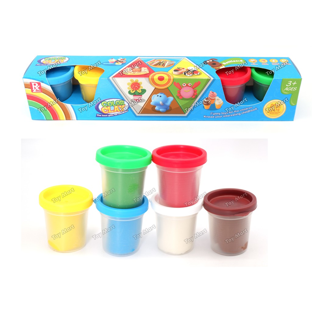 Color Clay Play Dough Clay Colorful Clays 6 in 1 Play Set Nature