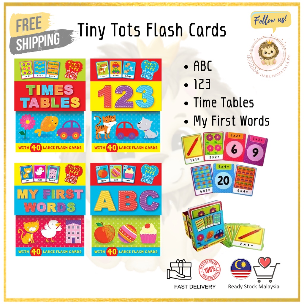 LionMeow Tiny Tots Flash Cards for Kids (My First Words Flashcards) Dickens AR Flash Card Series