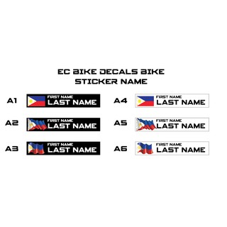 Bike sticker name and clearance flag