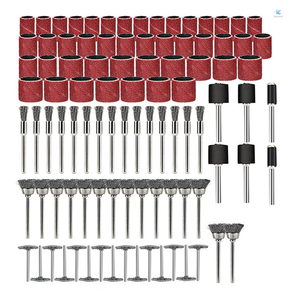 96pcs Steel Wire Wheel Brush & Sander Drum Kit Drum Sander Sanding