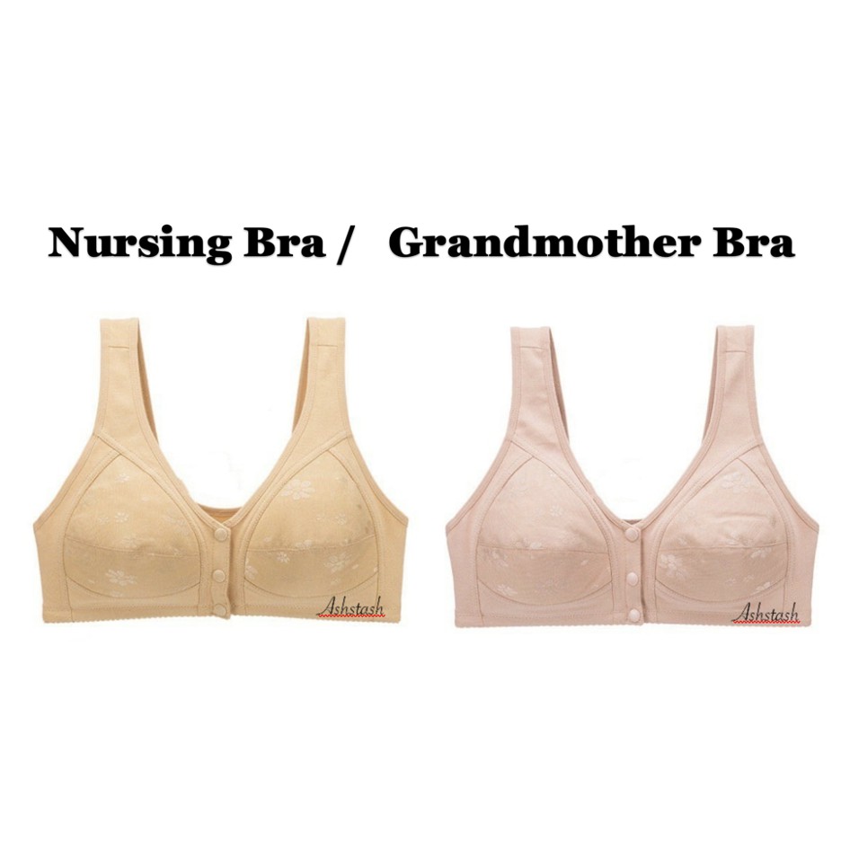 Nursing Bra Maternity Bra Elderly Grandma with Slot for Pads Thick Cotton  Everyday Bra