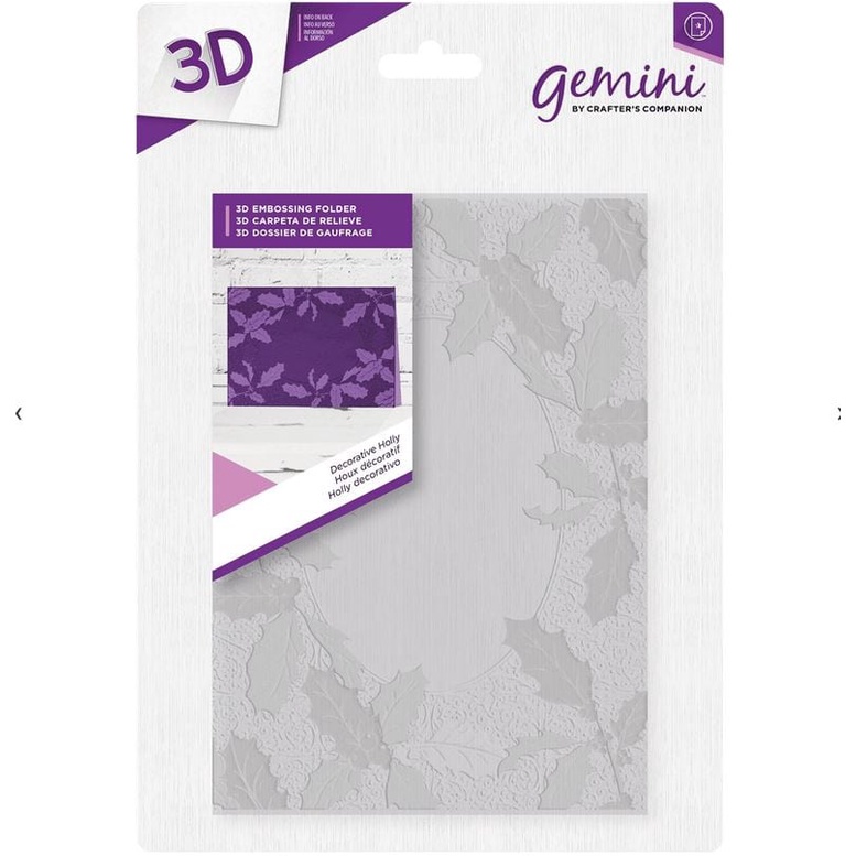 Decorative Holly Crafter's Companion 5" x 7" 3D Embossing Folder ...