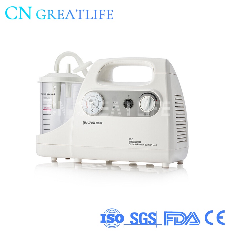 Portable Yuwell 7EC Health Medic 15l/min Flow1000ml Suction Sputum