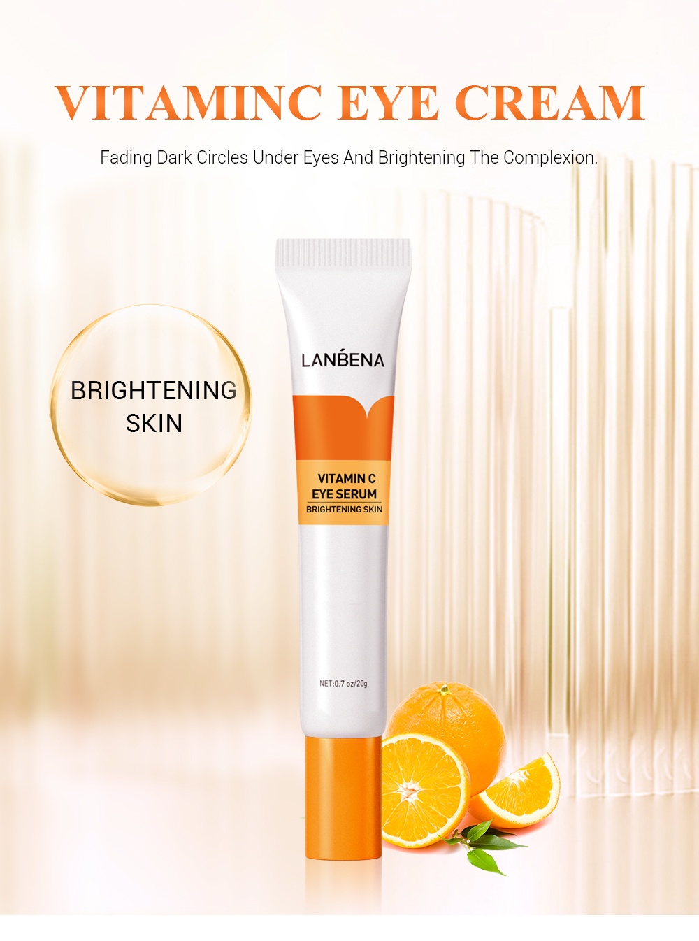 LANBENA Vitamin C Eye Serum Brightening Fading Dark Circles Lines Anti