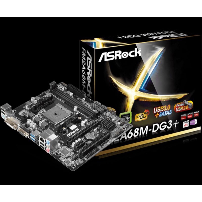 ASRock FM2A68M-DG3+ FM2+ USB 3.0 Micro ATX AMD Motherboard | Shopee ...