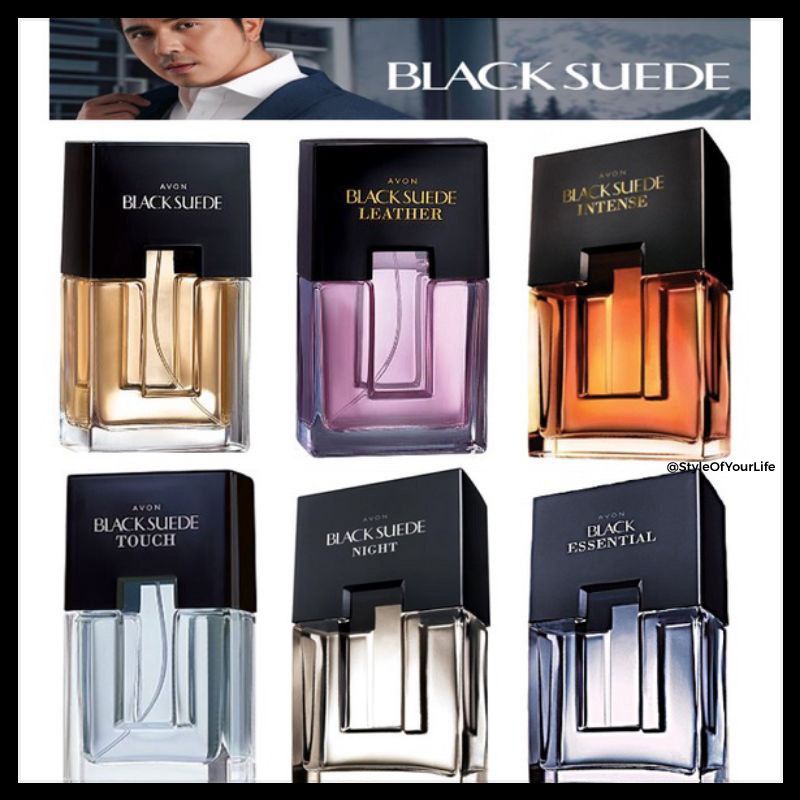 Perfume black suede discount leather