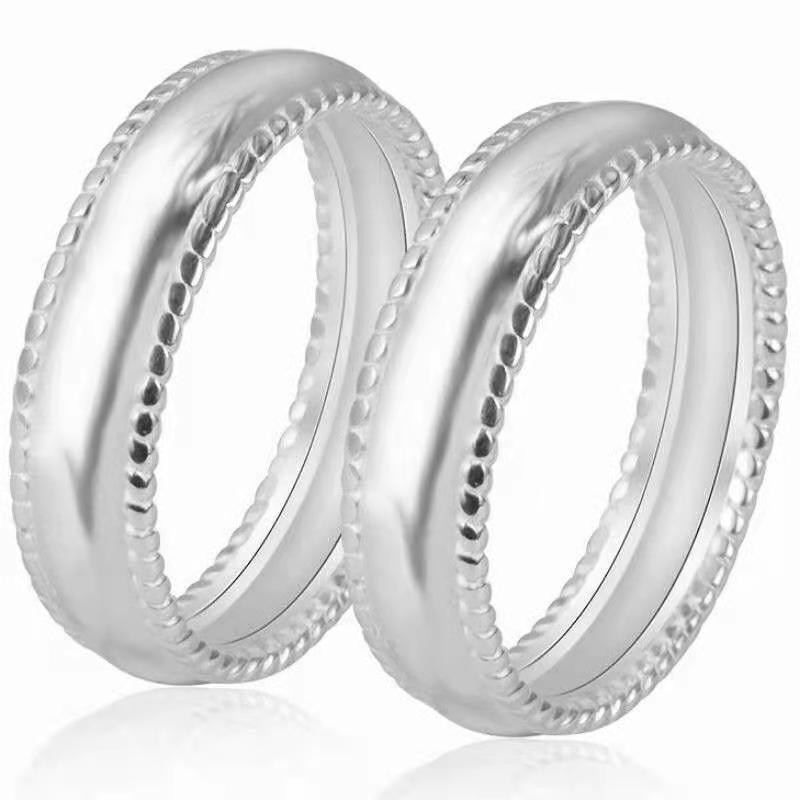 Silversmith A Pair silver CS007 92.5% Italy Silver Couple Rings Best ...