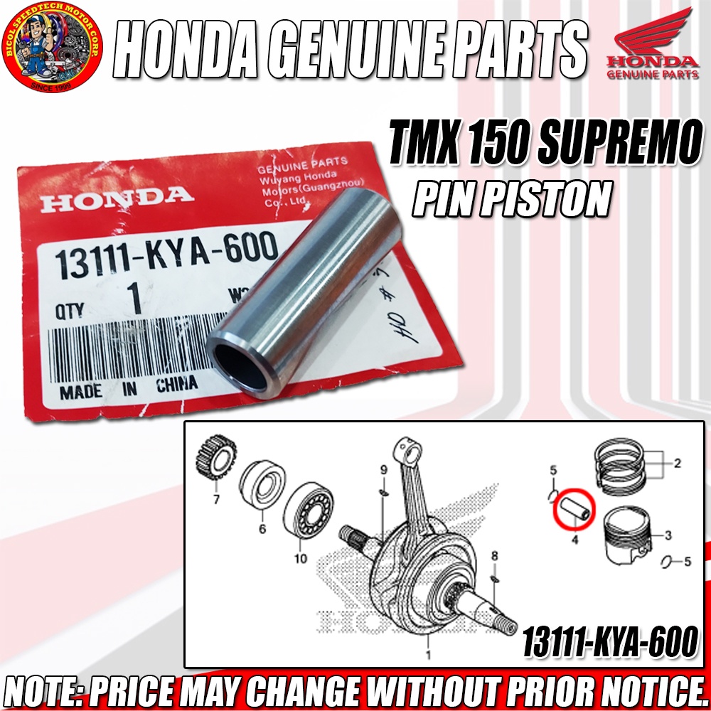 TMX 150 SUPREMO PIN PISTON (HPI) (Genuine: 13111-KYA-600) | Shopee ...