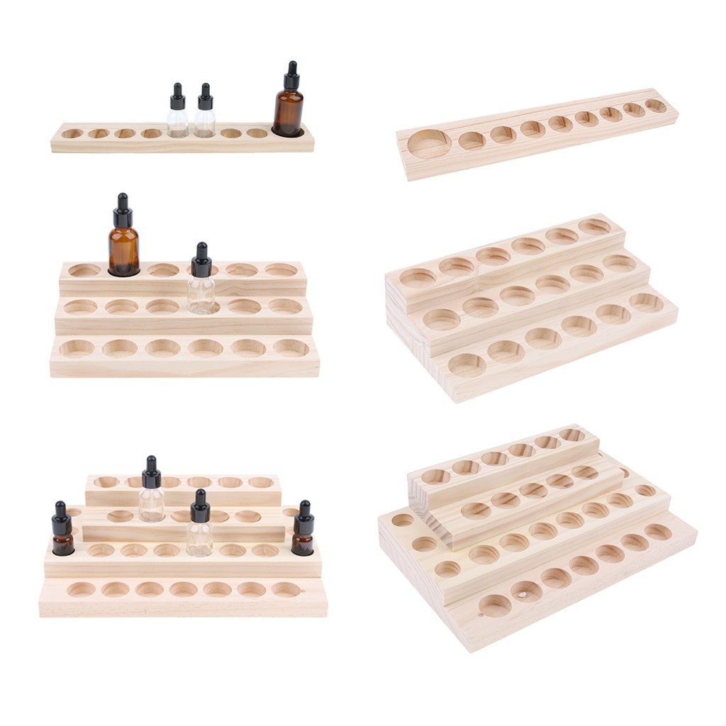 In stockCOD Wood Essential Oil Displaying Storage Organizer Rack Hold ...