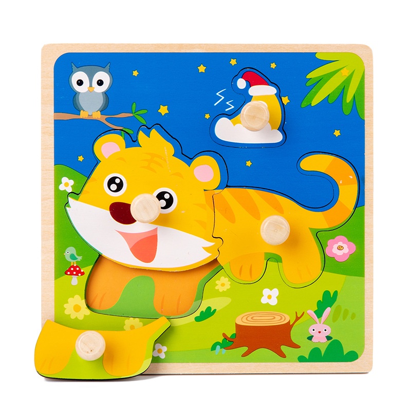 LIQU Wooden Puzzles for Toddlers Animal Jigsaw Puzzles Montessori