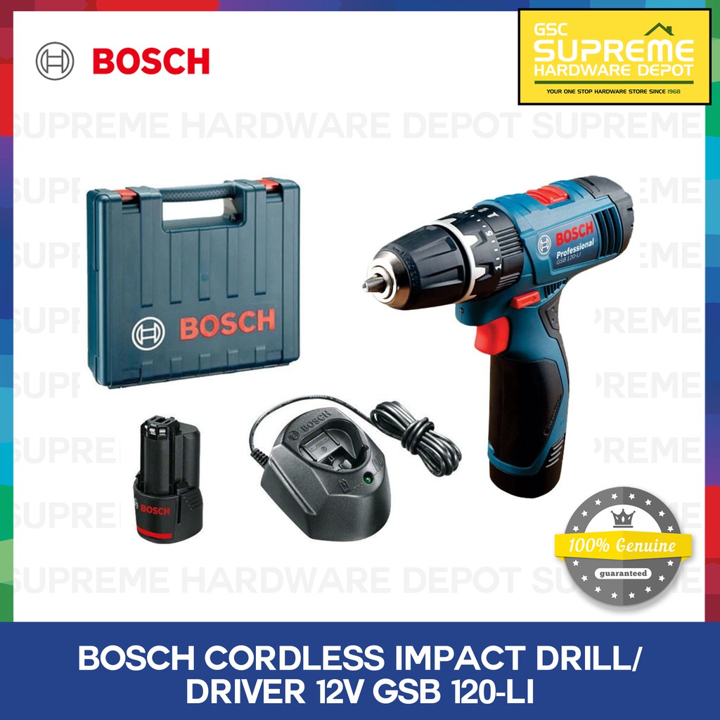 BOSCH Professional Cordless Impact Drill / Driver 12V GSB 120-LI ...