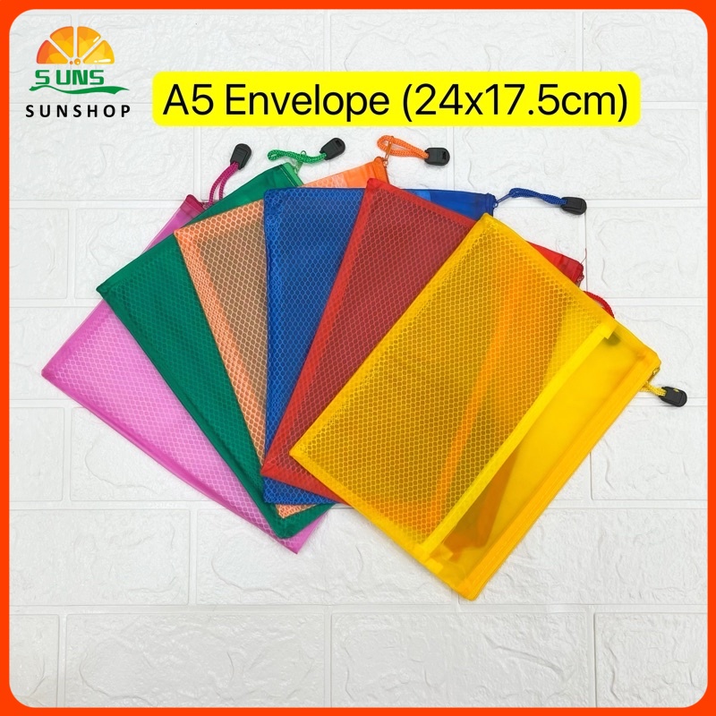 1pc A5 Envelope Frosted School Supplies Waterproof Zipper Bag Organizer Wear Resistant Reusable Shopee Philippines