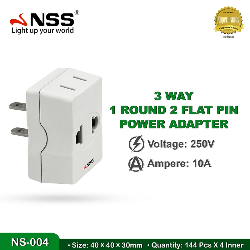 NSS Multi Plug Outlet Extender Electrical Outlet Box Wall Charger