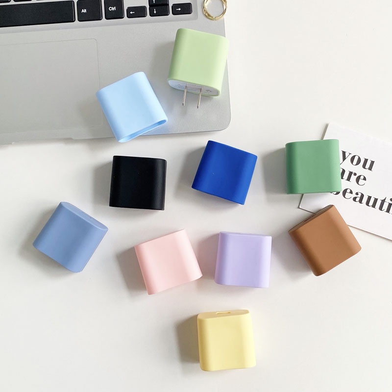 Macaron Colored Cover for iPhone 15 14 13 12 PD Charging Plug 18/20 W ...