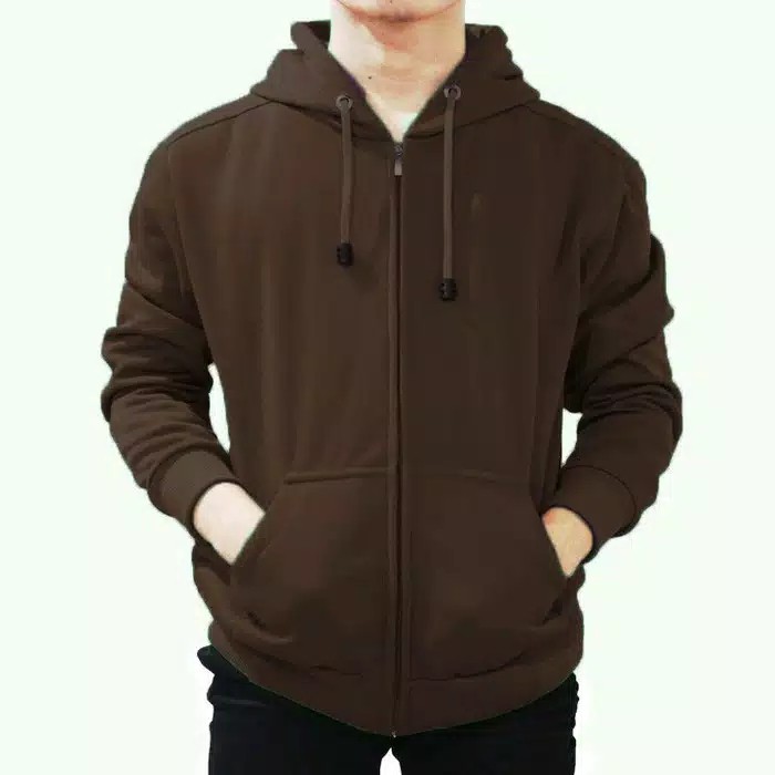 Plain Brown Zipper Hoodie Jacket Shopee Philippines