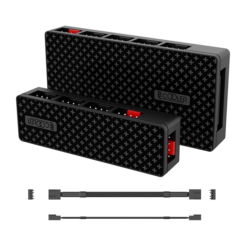 PCCOOLER computer case fan hub motherboard speed control PWM 4-pin HUB ...