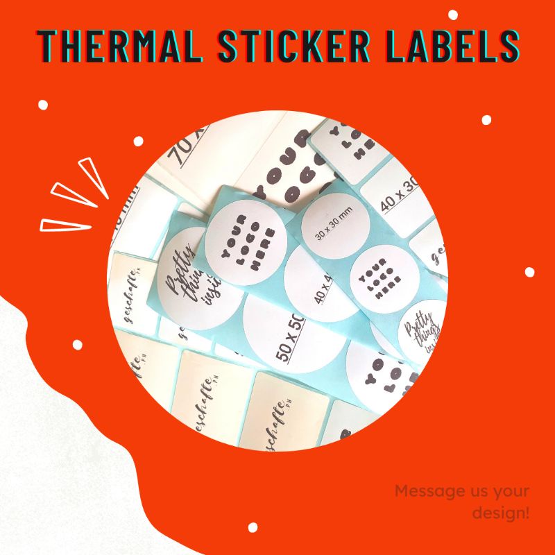 Personalized Thermal Sticker Labels Round Square | Shopee Philippines