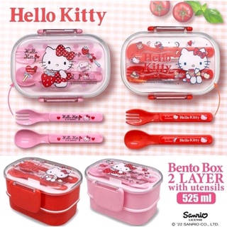 Sanrio Hellokitty Kuromi Cinnamoroll Pachacco Japanese Student Bento Box  Double-layer Large Capacity Lunch Cartoon Lunch Box