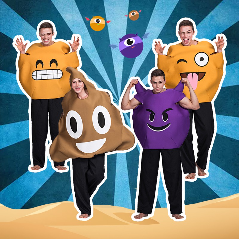 Adult Emoji Costume Masquerade Christmas Party Halloween Fun Emoticon Cosplay Cute Carnival Dress up