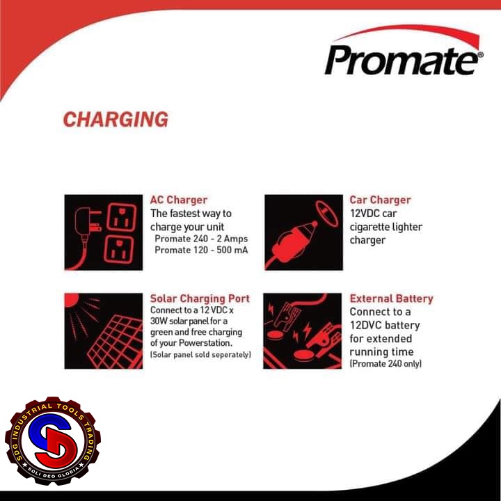 PROMATE 200W Powerstation / Inverter Power Generator (PS120S) with FREE ...