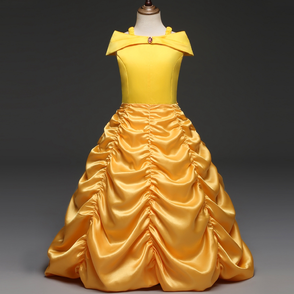 Princess Belle Yellow Dress For Kids Girl Beauty And The Beast Party ...