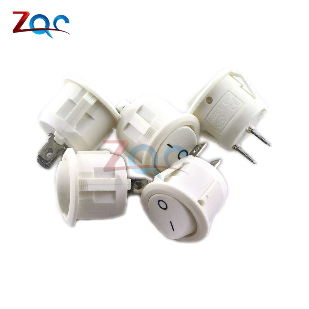 5PCS/Lot KCD1-105 Round Rocker Switch 6A 250V AC 10A/125V AC 2 Pin ON ...