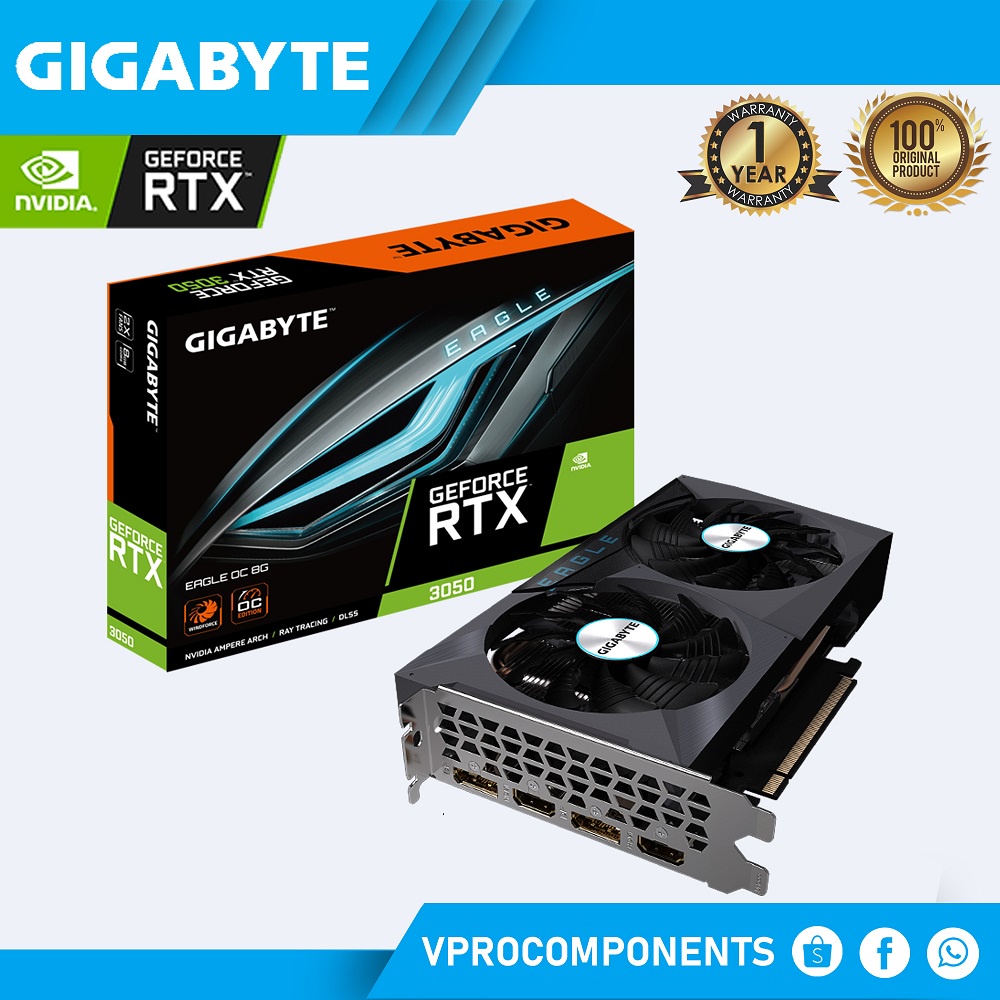 GIGABYTE GeForce RTX 3050 EAGLE OC 8G GRAPHICS CARD - GV-N3050EAGLE OC-8GD  | Shopee Philippines