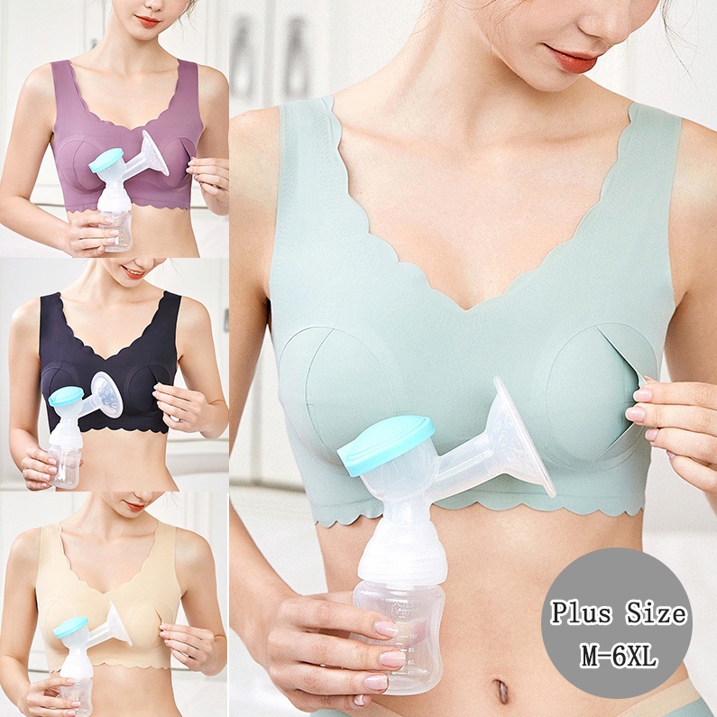 【Loveru】Hands Free Breastfeeding Pumping Bra Maternity Cotton Nursing