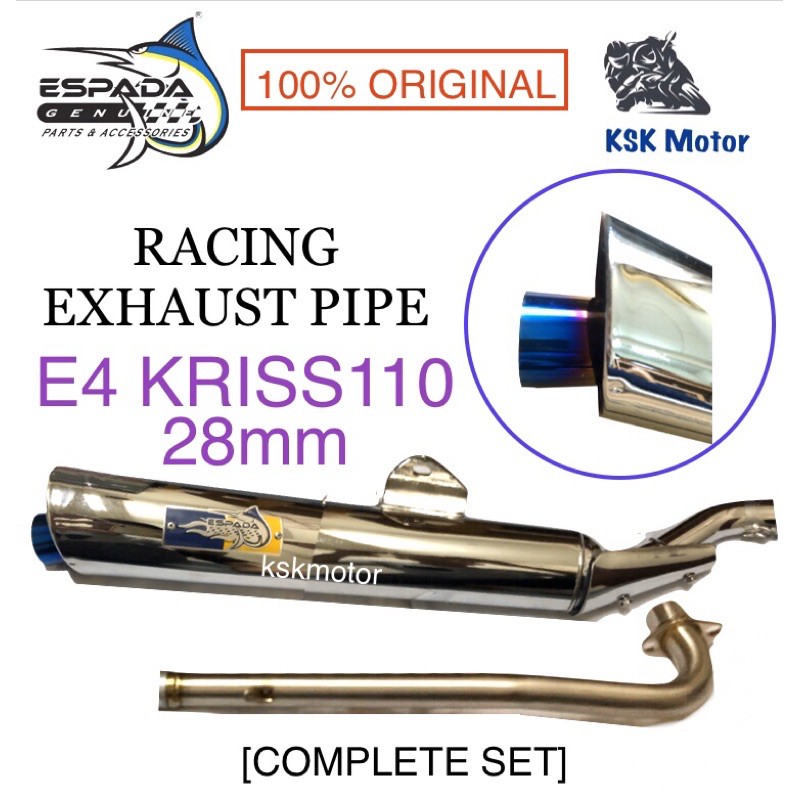 Exhaust Pipe Racing Kriss110 E4 28mm ESPADA ekzos kriss110 ekzos espada ...