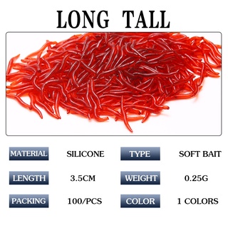 50 /100pcs Realistic Fishy Smell Red Worms Bait Soft Simulation ...