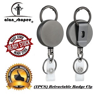 Flower Badge Holder With Retractable Reel - Vertical PU Card Protector For Work ID & Keys