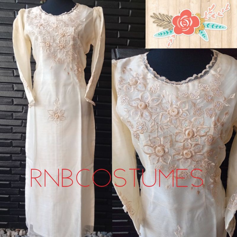 Long sleeve sale filipiniana dress