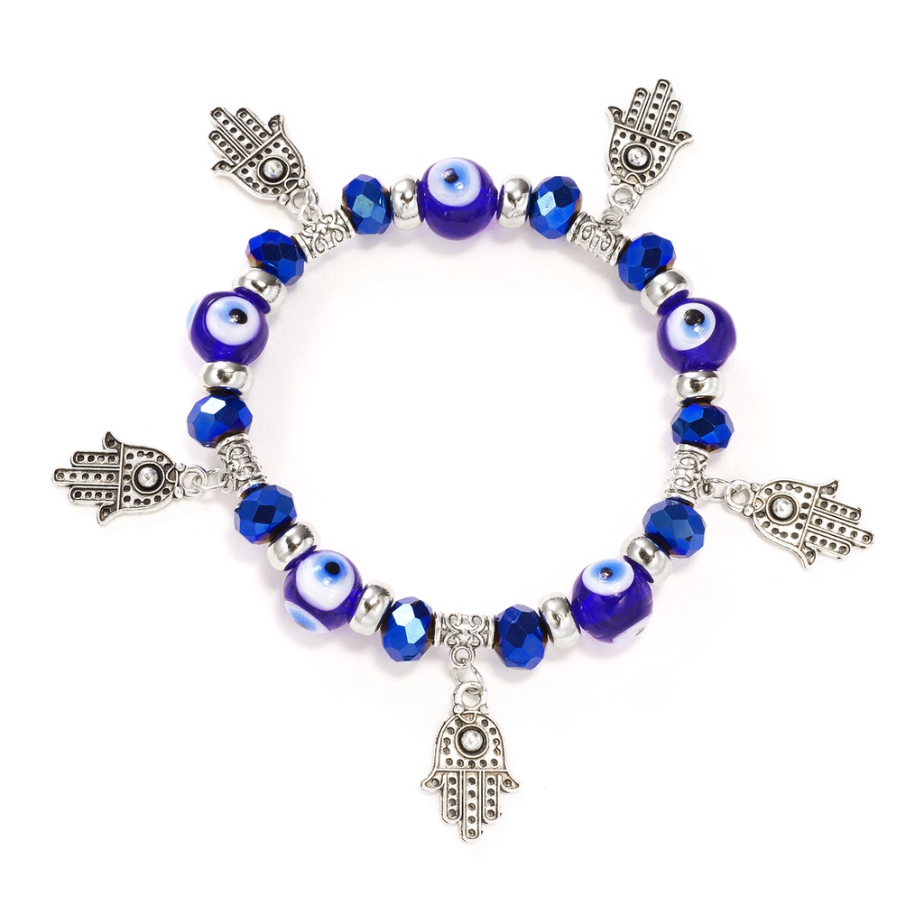 Blessed Evil Eye Bracelet Women Men Lucky Beads Palm Elasticity ...