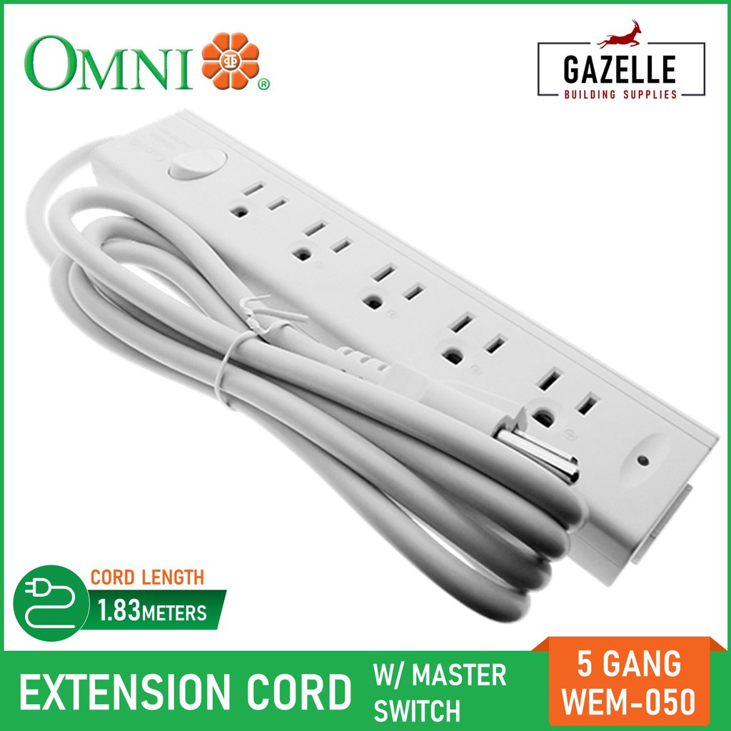 Omni Extension Cord Set w/ & Switch 5 Gang WEM050 Shopee