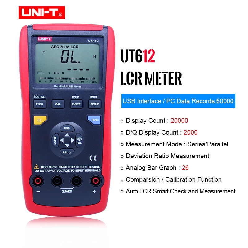 UNIT UT612 100KHz LCR Meter; Frequency/Resistance/Inductance/Capacitor