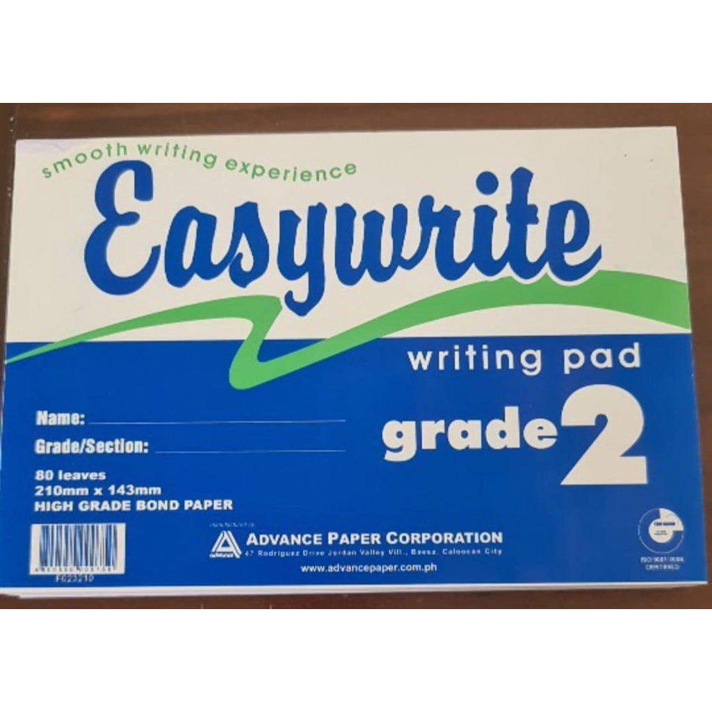 Easywrite Pad Paper Grade 1 / 2 / 3 / 4 by Ream ( 10 pads ) Shopee Philippines