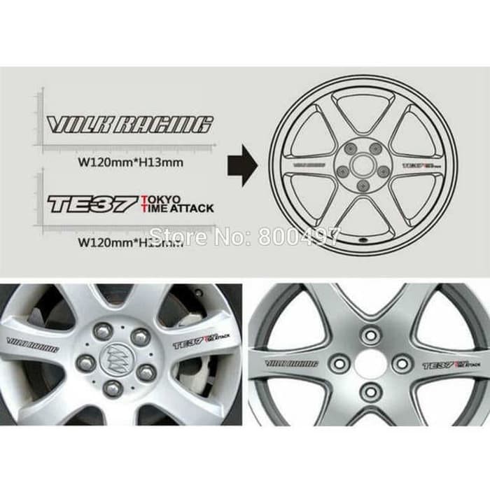 STICKER STICKER RIM VOLK RACING TE37 TOKYO TIME ATTACK 8PCS | Shopee ...