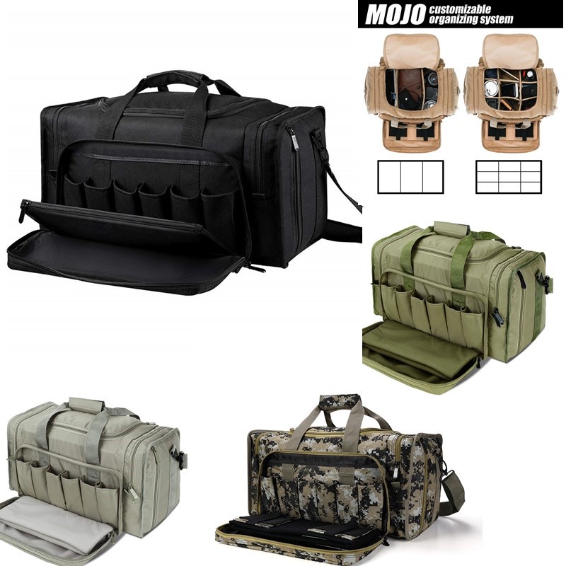 SoarOwl Tactical Gun Range Bag Shooting Duffle Bags for Handguns Pistols with Lockable Zipper