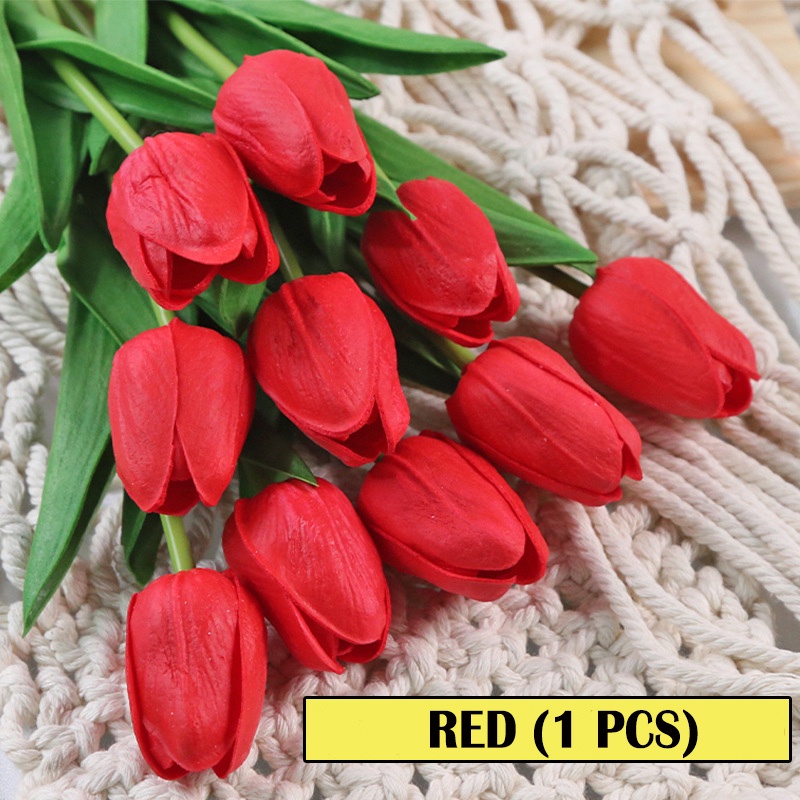 Artificial Tulip Flower Bouquet Home Decor Wedding Party Outdoor Fake Flower Decor Festival Gift