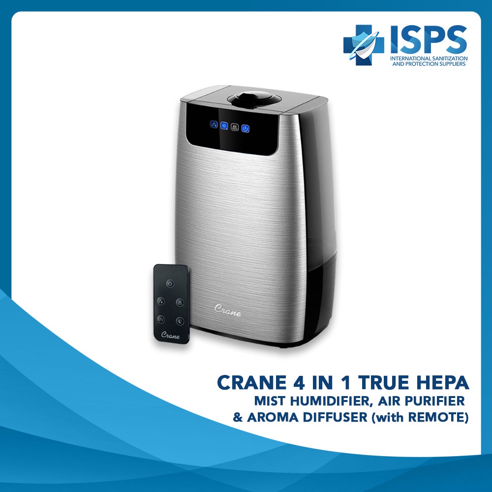 Crane 4-in-1 TRUE HEPA Cool & Warm Mist Humidifier, UV Air Purifier ...