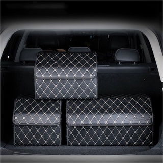 Foldable Car Storage Box with Lid Premium Leather Car Trunk Storage  Organizer Auto Bag Stowing