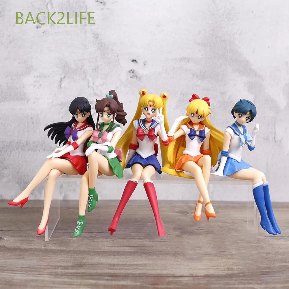 BACK2LIFE 20th Anniversary Sailor Moon PVC Figurine Sailor Mercury Action  Figure Cartoon Dolls Toys Collectable Models Sailor Jupiter Sailor Venus  Sailor Mars