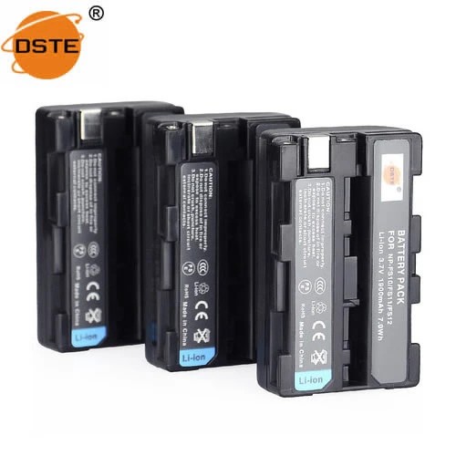 DSTE NP-FS11 Batterie Li-ION (2 pièces) et Chargeur Micro USB Compatible avec Sony NP-FS10 NP-FS12 DCR-PC1 DCR-PC2 DCR-PC3 DCR-PC4 DCR-PC5 DCR-TRV1VE caméra