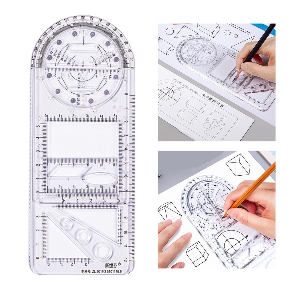 Multifunctional Drawing Ruler, Measuring Template Rulers, Draw Round ...