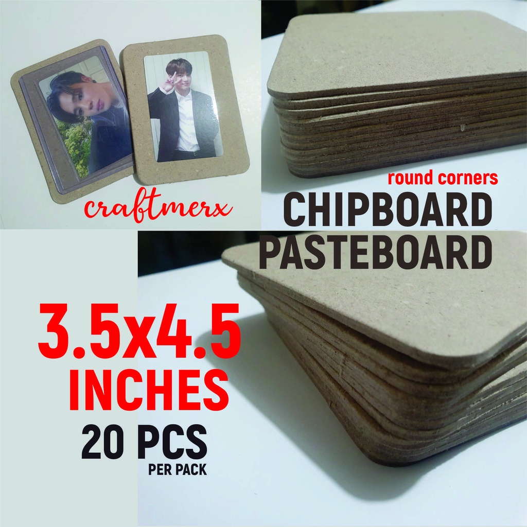 PHOTOCARD CHIPBOARD / PASTEBOARD 3.5x4.5 inches round corners 20 pcs ...