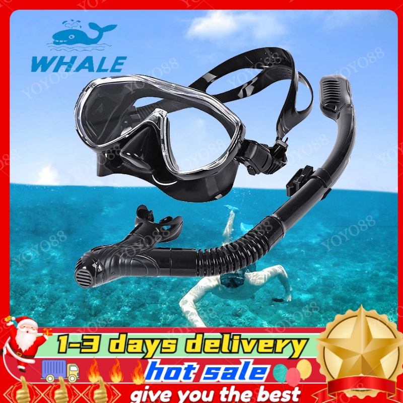 Whale New Design Professional Scuba Snorkeling Diving Mask Set Free 