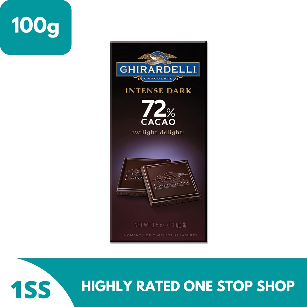 Ghirardelli Intense Dark 72% Cacao Twilight Delight Chocolate Bar 100g ...